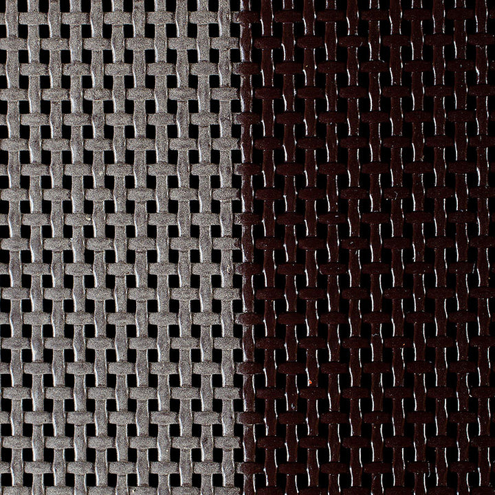 Close-up of a window screen showing a stark contrast between two halves. The left side is dirty and dusty, showcasing the pre-cleaning condition of the screen, while the right side is renewed and glossy, showcasing the effectiveness of the Screen Magic..