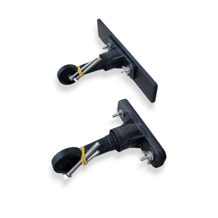 The DA Components scrub pads in 8 inch and 4 inch sitting side by side.