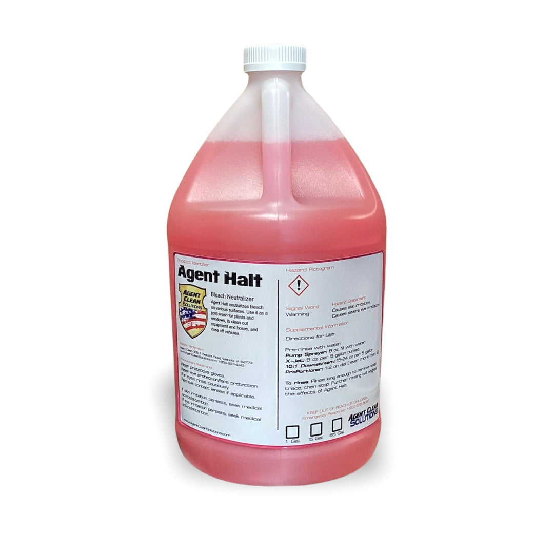 A gallon of Agent Halt is a great bleach neutralizer.