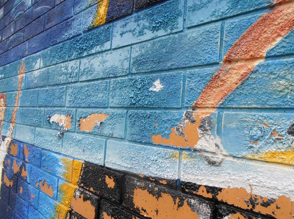 Various colors of paint splattered