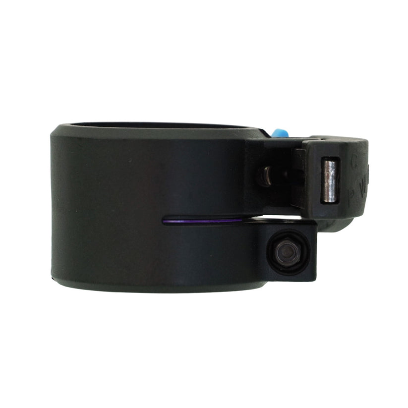 Black clamp from Pure Water Power on a white background.