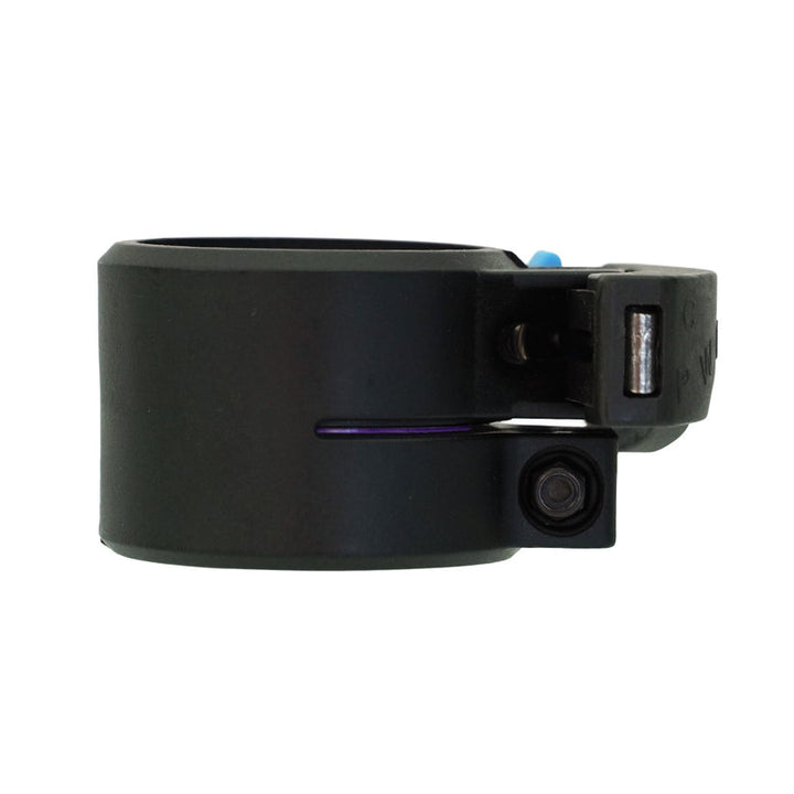 Black clamp from Pure Water Power on a white background.
