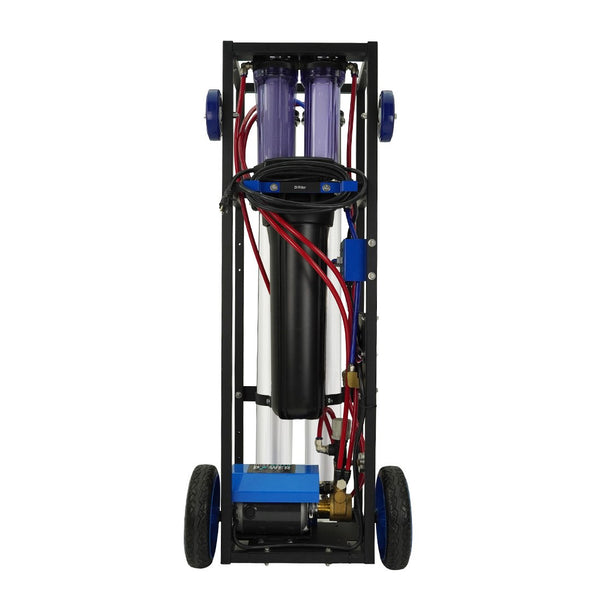 Pure Water Power cleaning machine with wheels and pipes on a white background