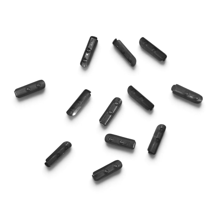 Set of 12 black metal end clips for Monster Products wide-body squeegee channels