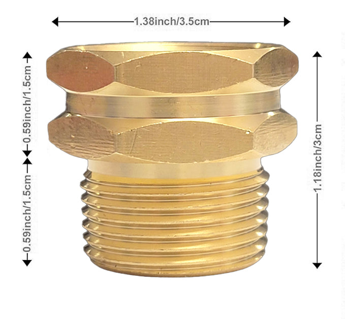 GHT Female to 3/4 ID NPT Male Connector Brass Adapter