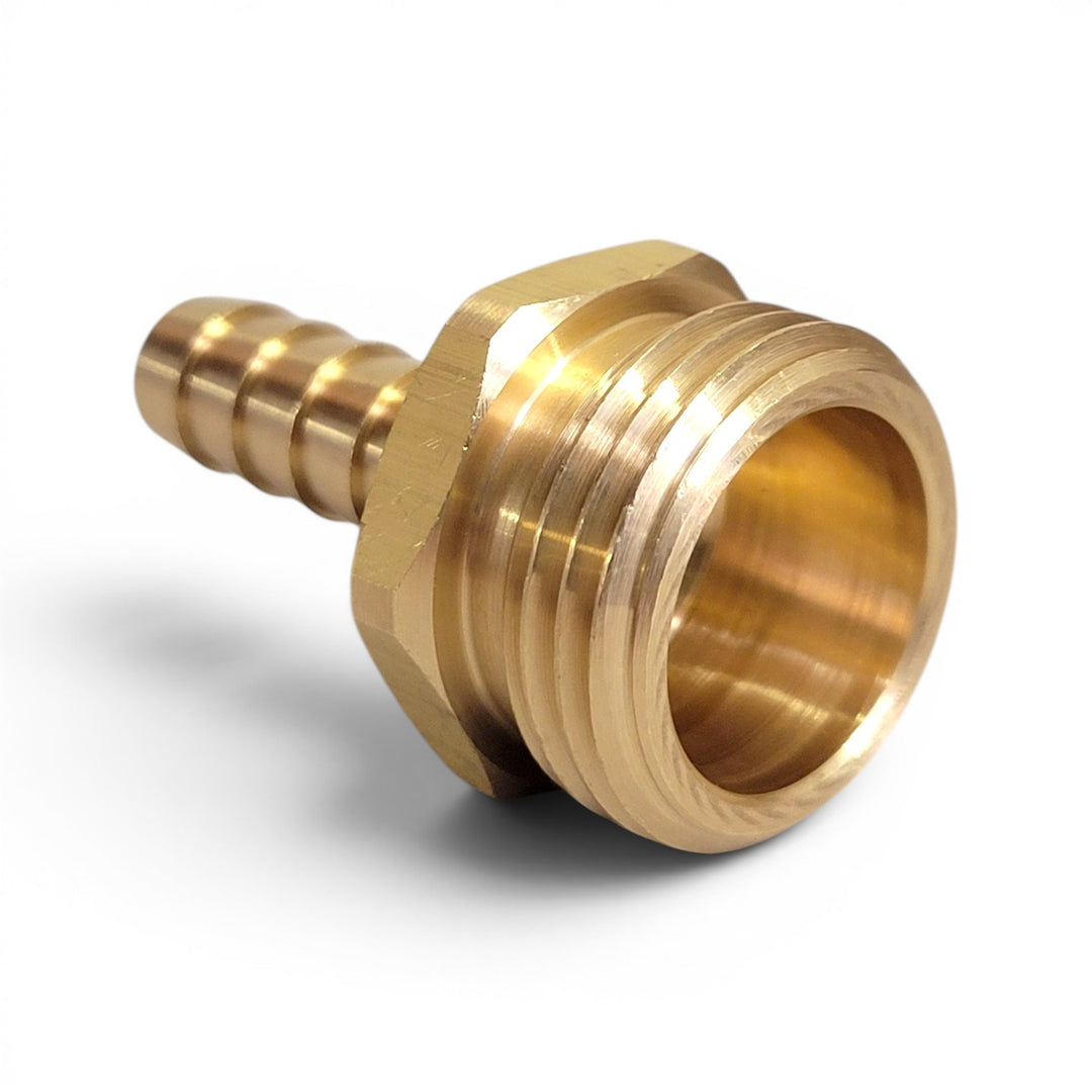 Brass fitting on a white background