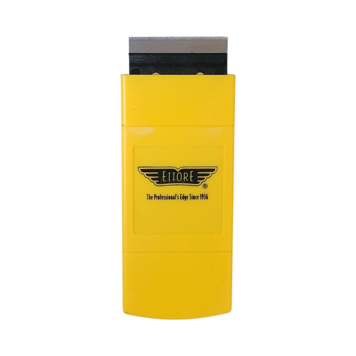 A bright yellow Etilore brand plastic case or holder with a black top section and a black printed logo on the front, shown against a plain white background.