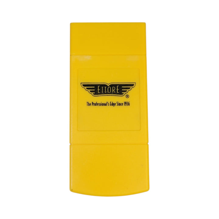 A bright yellow Ettore brand plastic case with a black logo printed in the center, shown against a plain white background.