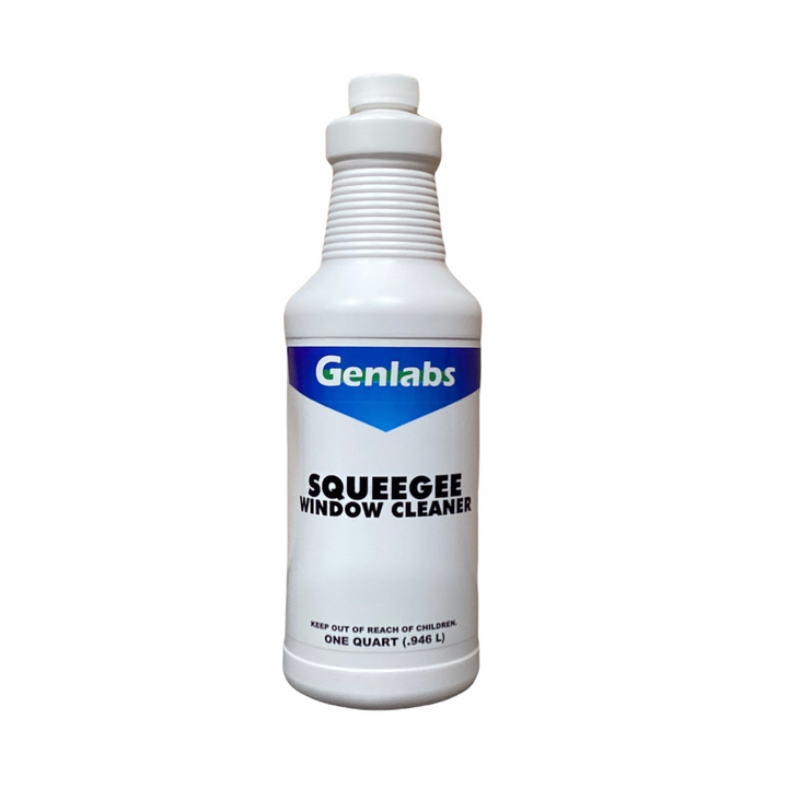 A quart of Genlabs Squeegee Window Cleaner, one of the best soap solutions used by professionals.