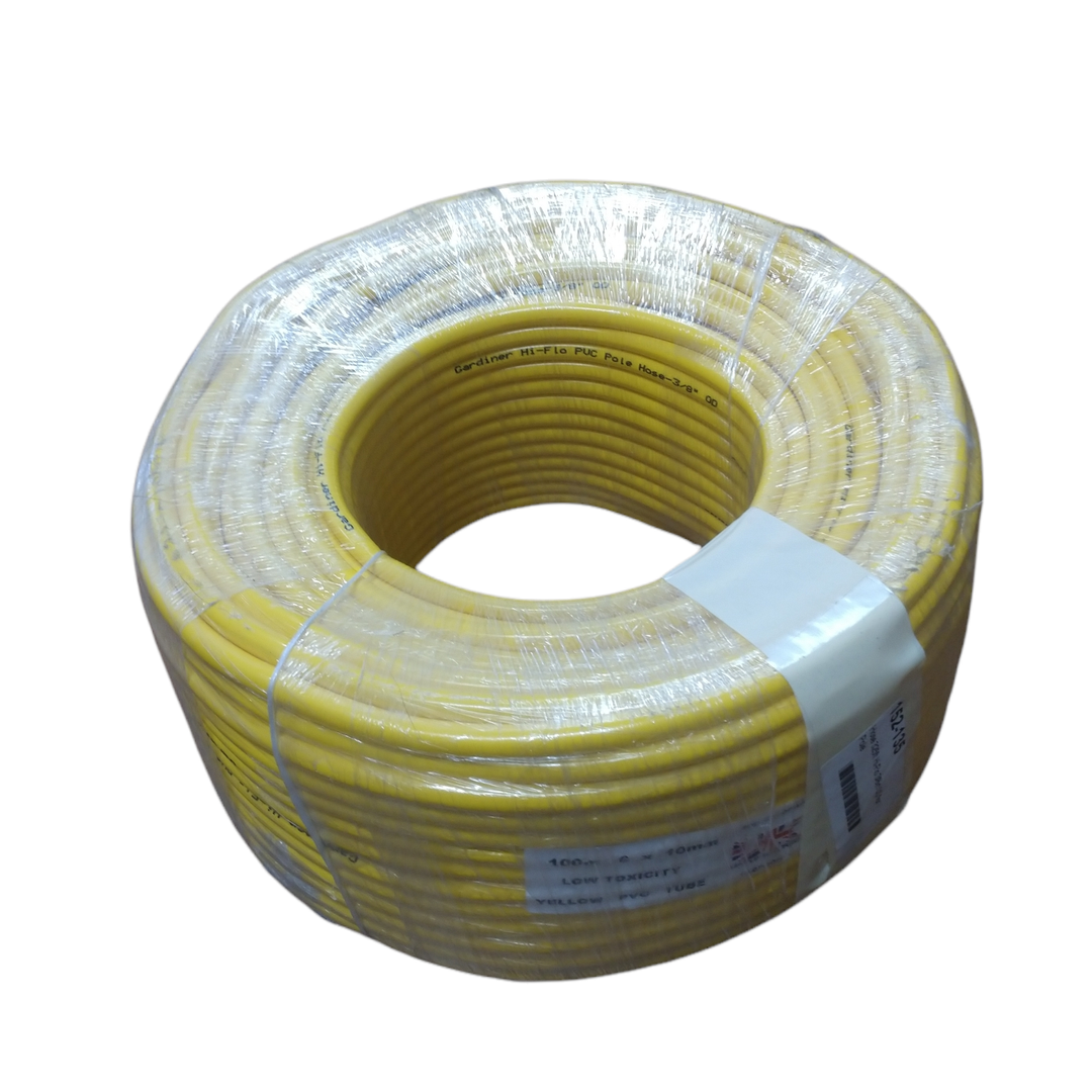 3/8in OD yellow hose made of low toxicity materials for use in DI and water fed systems.